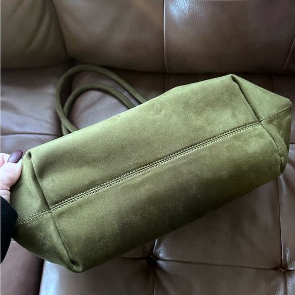 JW PEI - NWT Hana Medium Faux Suede Tote Bag- Dark Olive - Picture 8 of 10